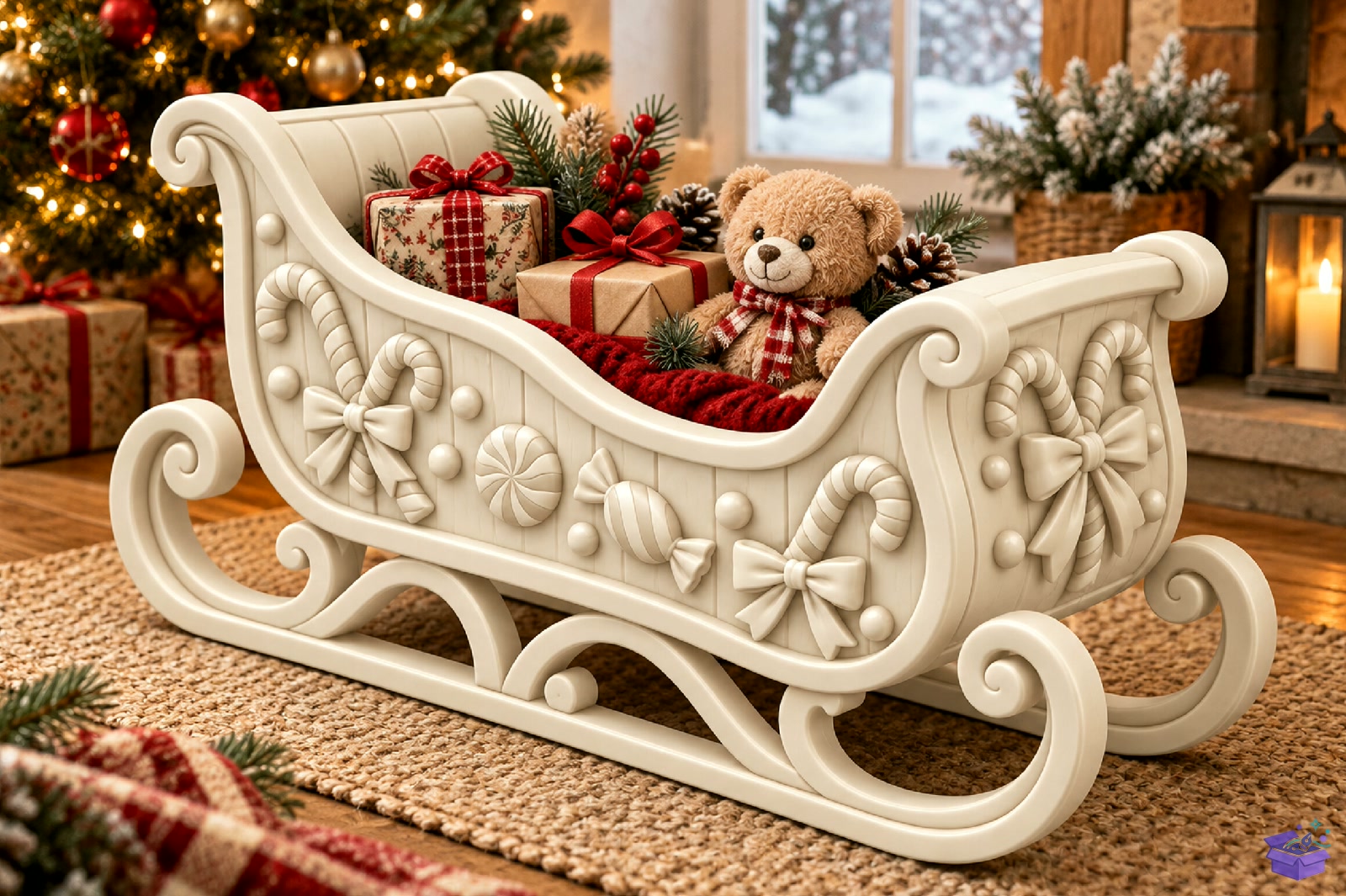 Yılbaşı Sleigh Gift Basket STL - 3D Baskı ve Model Dosyası (STL, OBJ, 3MF) önizleme 3