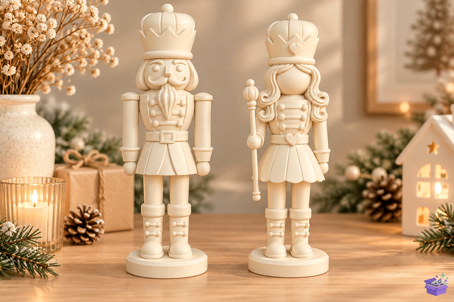 Yılbaşı Nutcracker Couple 3D Baskı - 3D Baskı ve Model Dosyası (STL, OBJ, 3MF) önizleme 2