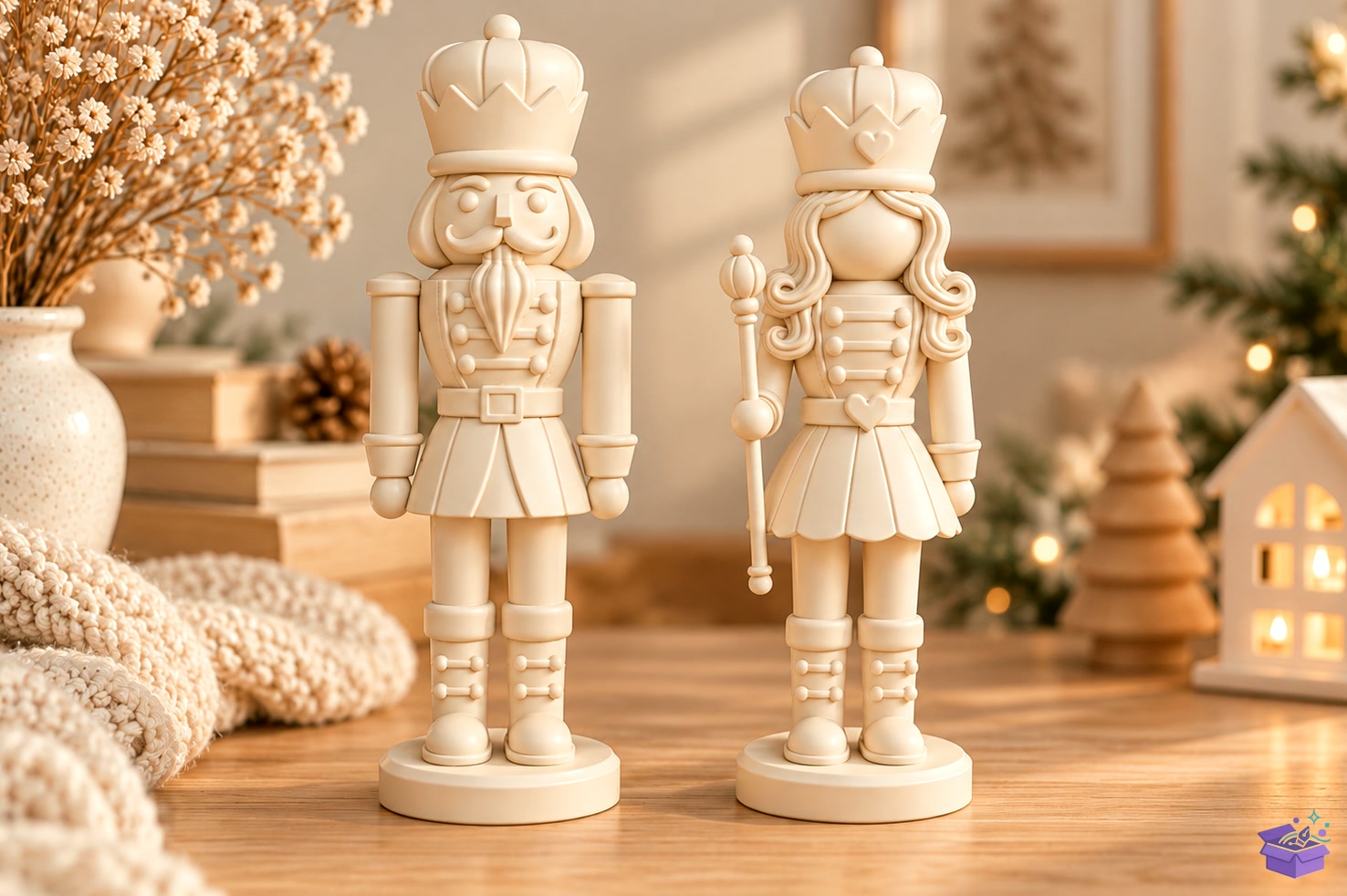 Yılbaşı Nutcracker Couple 3D Baskı - 3D Baskı ve Model Dosyası (STL, OBJ, 3MF) önizleme 3