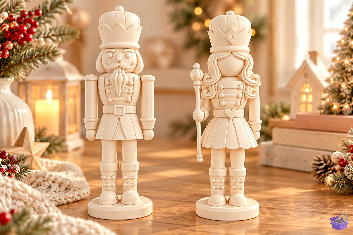 Yılbaşı Nutcracker Couple 3D Baskı - 3D Baskı ve Model Dosyası (STL, OBJ, 3MF) önizleme 5