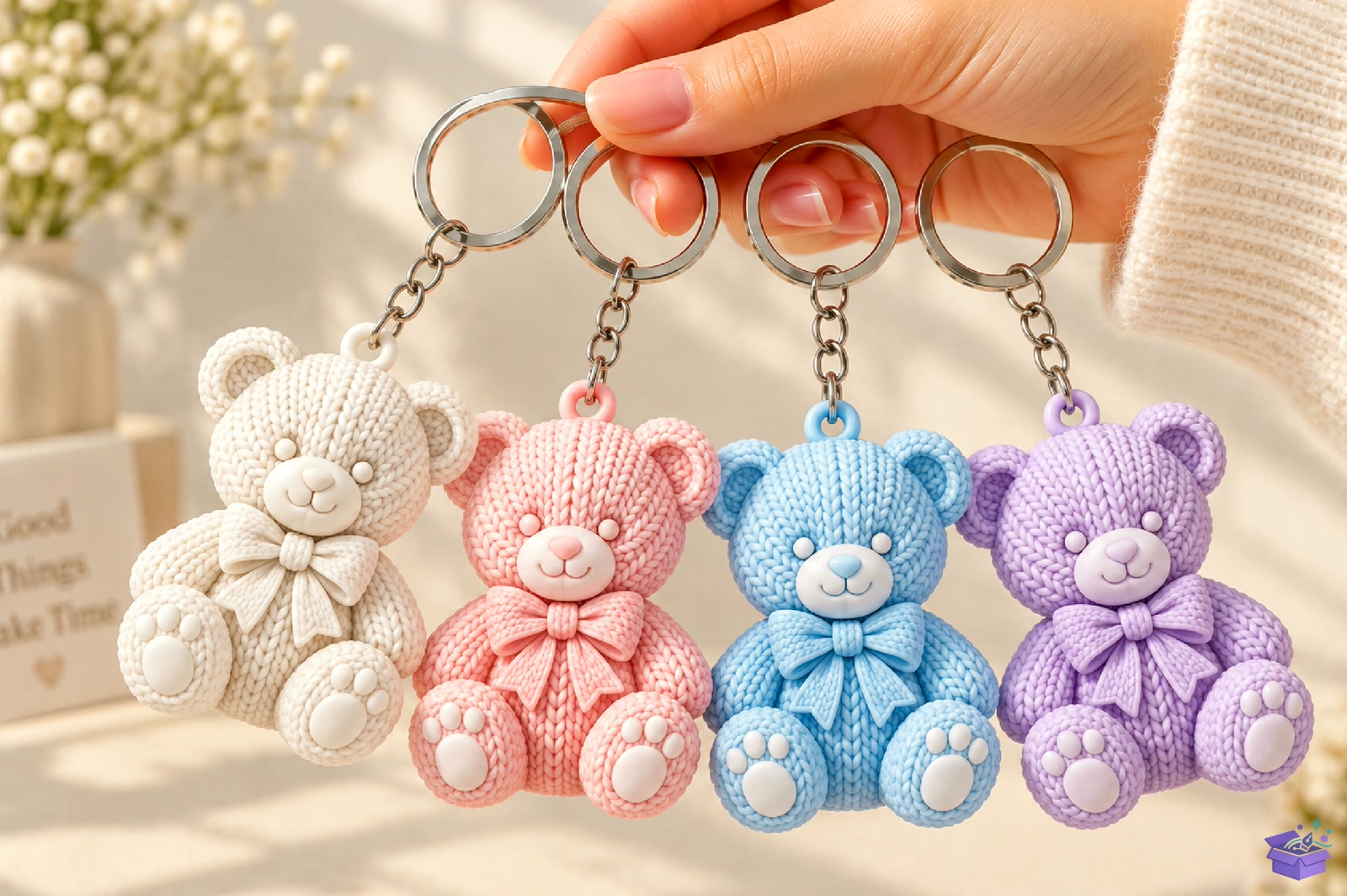 Knitted Teddy Bear Anahtarlık 3D STL - 3D Baskı ve Model Dosyası (STL, OBJ, 3MF) önizleme 3