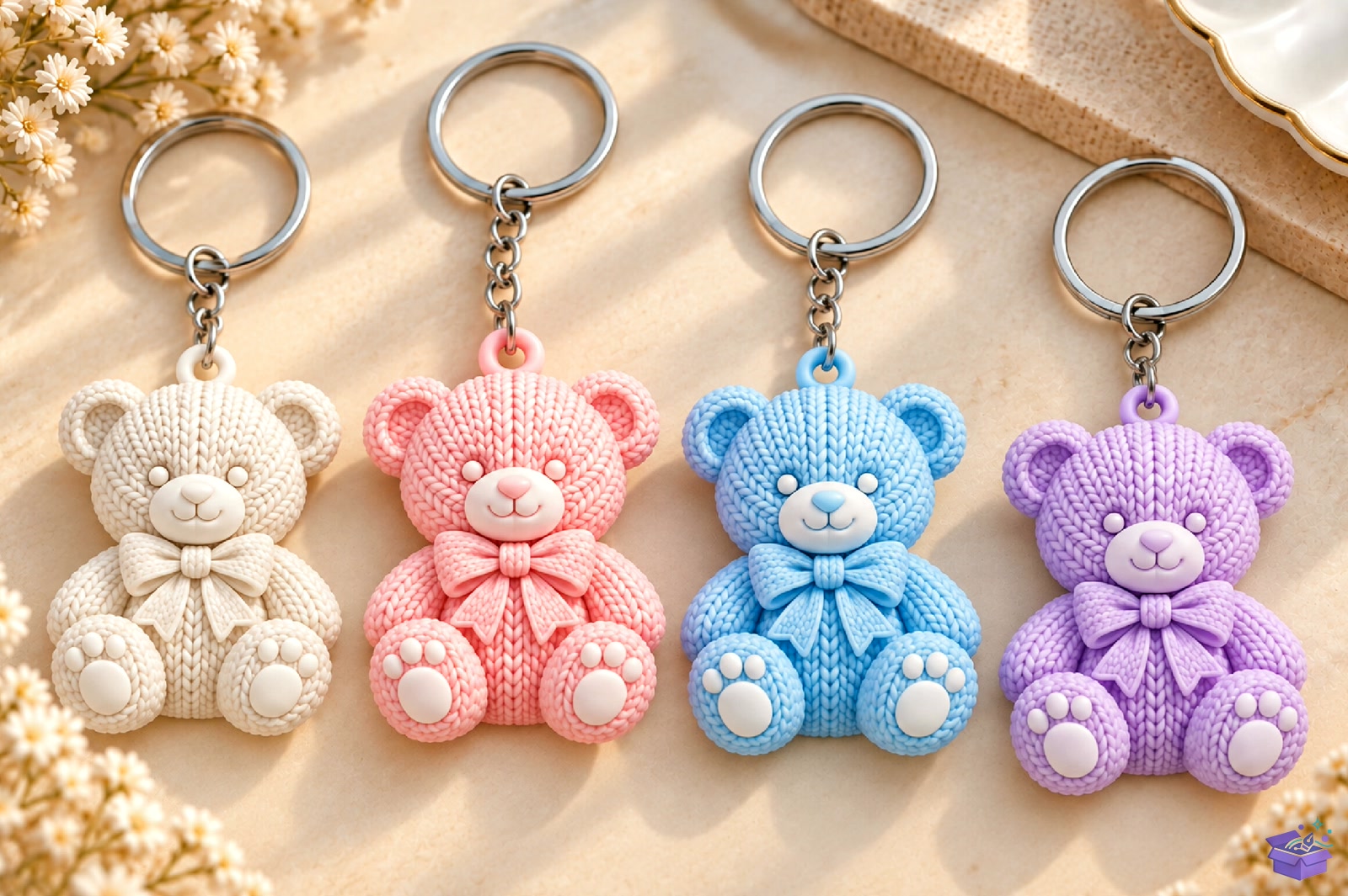 Knitted Teddy Bear Anahtarlık 3D STL - 3D Baskı ve Model Dosyası (STL, OBJ, 3MF) önizleme 6