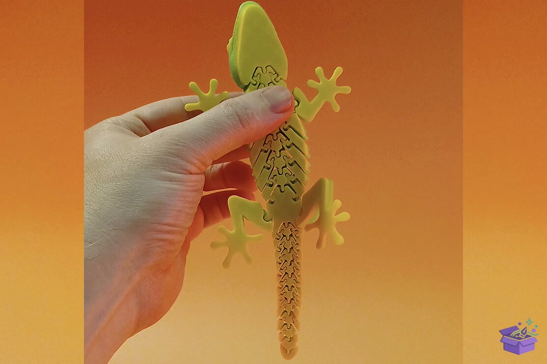 Hareketli Mafsallı Gecko Lizard Flexible Print - 3D Baskı ve Model Dosyası (STL, OBJ, 3MF) önizleme 2