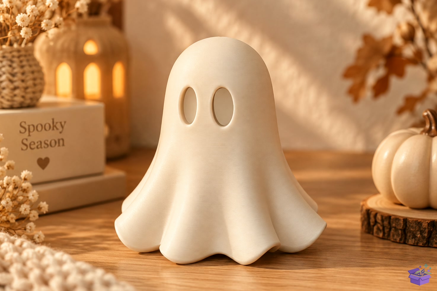 Cute Ghost STL Minimalist Cadılar Bayramı - 3D Baskı ve Model Dosyası (STL, OBJ, 3MF) önizleme 3