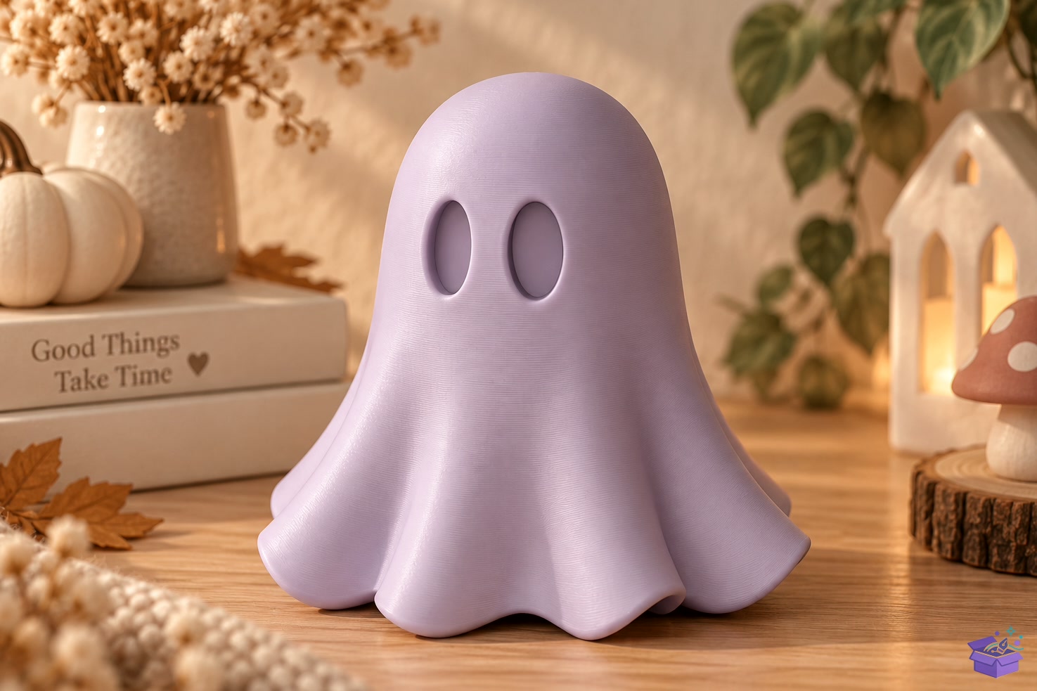 Cute Ghost STL Minimalist Cadılar Bayramı - 3D Baskı ve Model Dosyası (STL, OBJ, 3MF) önizleme 4