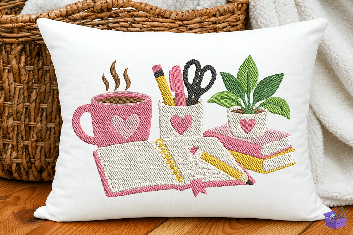 Öğretmen Masası Nakış Tasarımı - Makine Nakış Deseni (SVG, DXF, EPS, PNG) önizleme 2