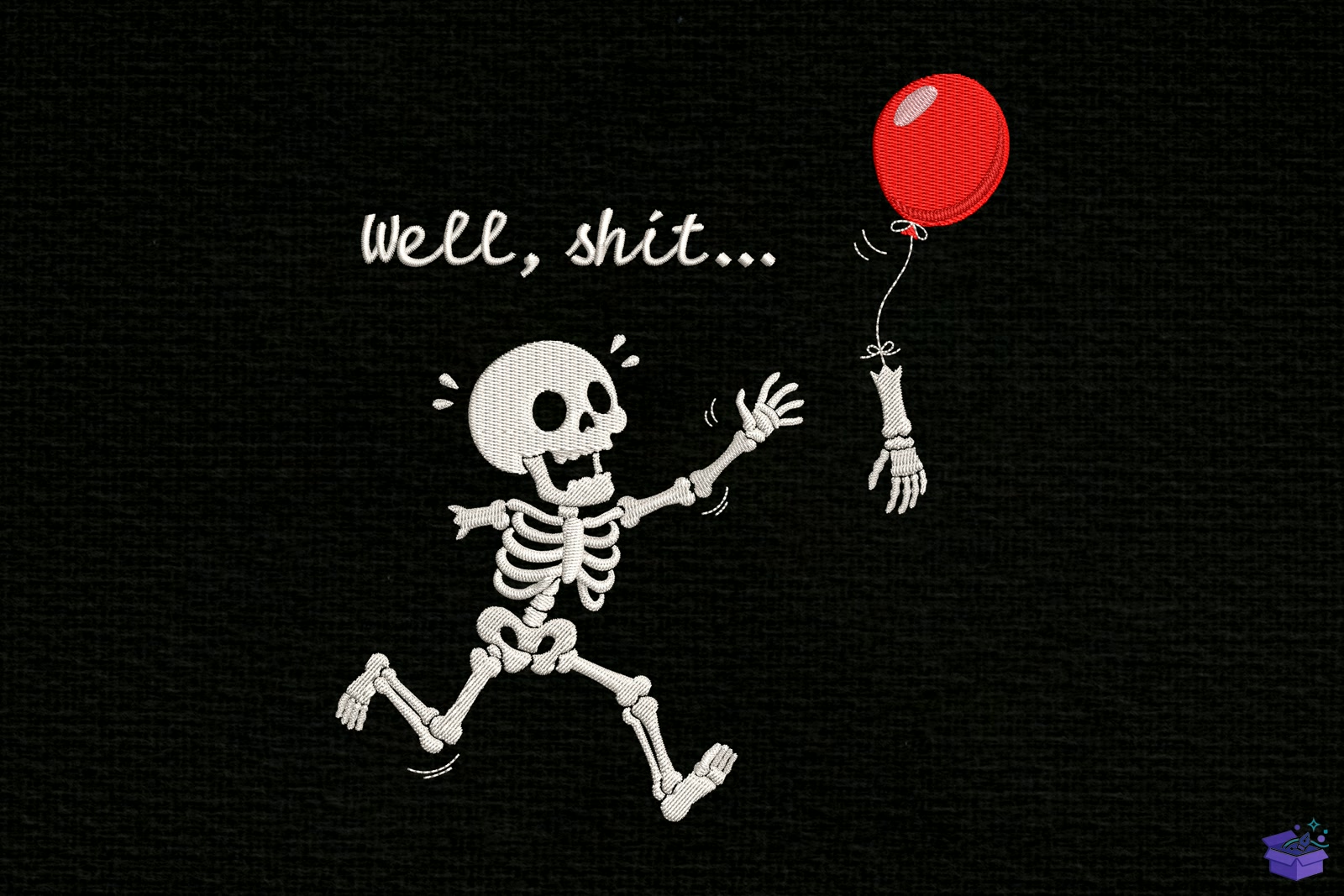 Well Shit Skeleton Cadılar Bayramı Nakış - Makine Nakış Deseni (SVG, DXF, EPS, PNG) önizlemesi