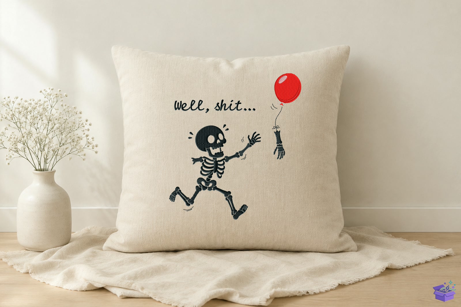 Well Shit Skeleton Cadılar Bayramı Nakış - Makine Nakış Deseni (SVG, DXF, EPS, PNG) önizleme 2