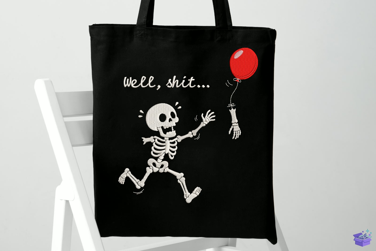 Well Shit Skeleton Cadılar Bayramı Nakış - Makine Nakış Deseni (SVG, DXF, EPS, PNG) önizleme 3