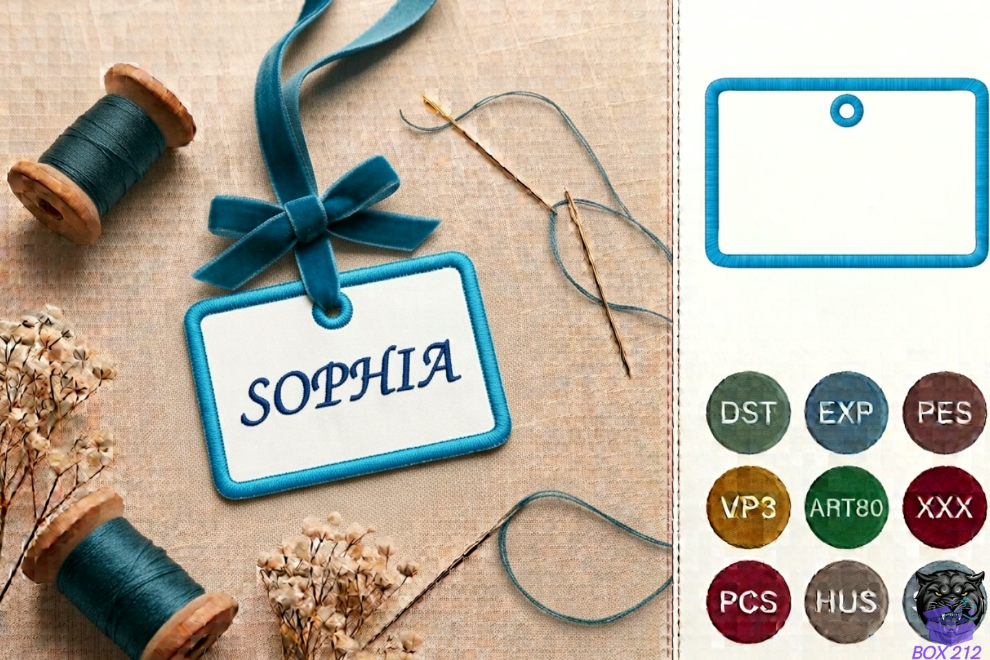 Personalized Name Tag Nakış - Makine Nakış Deseni (SVG, DXF, EPS, PNG) önizleme 2