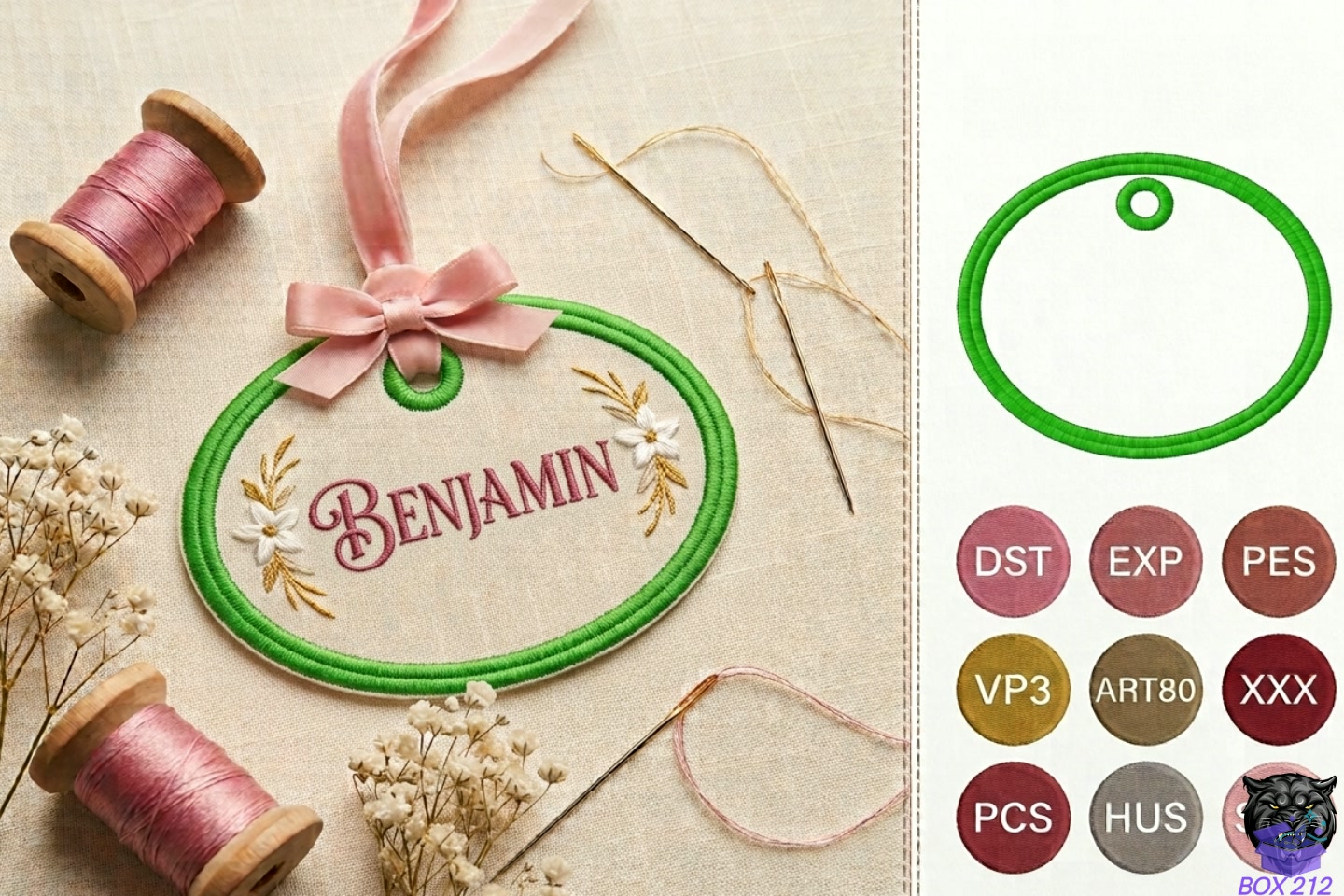 Personalized Name Tag Nakış - Makine Nakış Deseni (SVG, DXF, EPS, PNG) önizleme 4