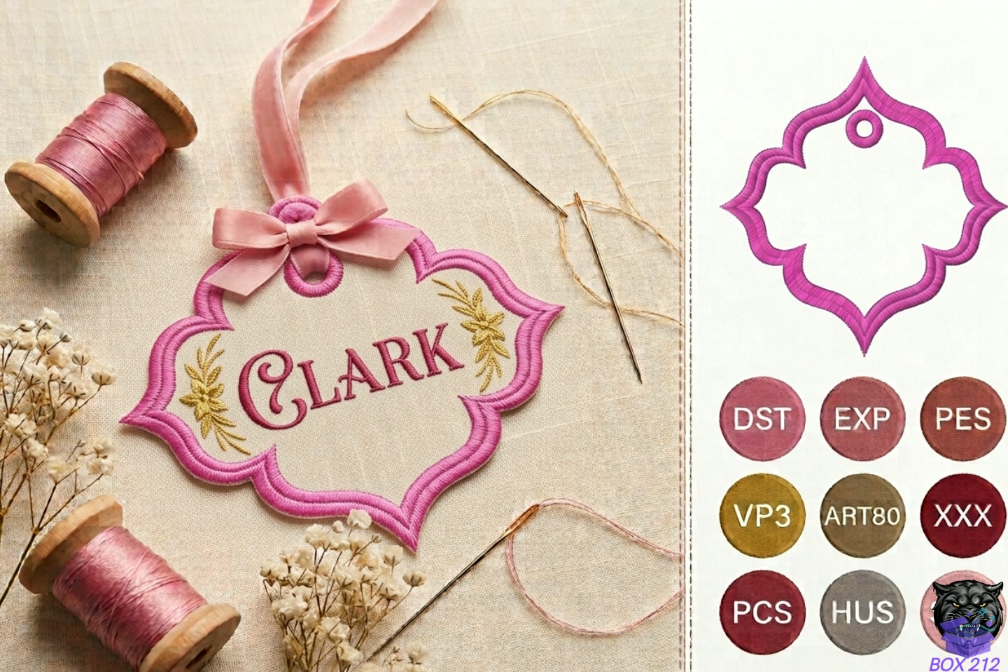 Personalized Name Tag Nakış - Makine Nakış Deseni (SVG, DXF, EPS, PNG) önizleme 5
