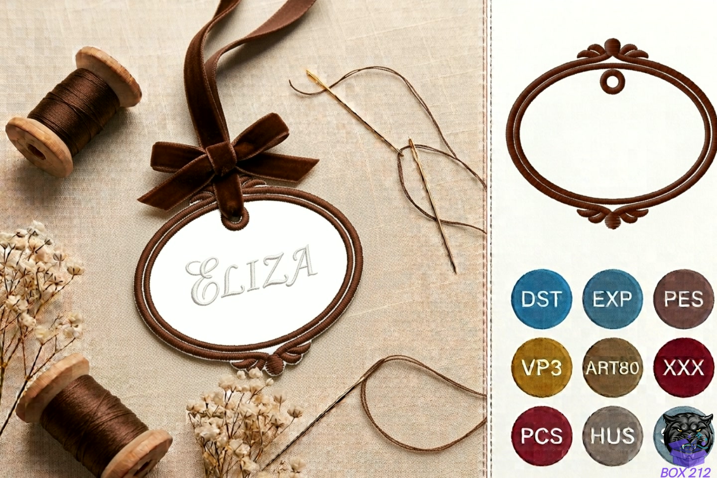 Personalized Name Tag Nakış - Makine Nakış Deseni (SVG, DXF, EPS, PNG) önizleme 6