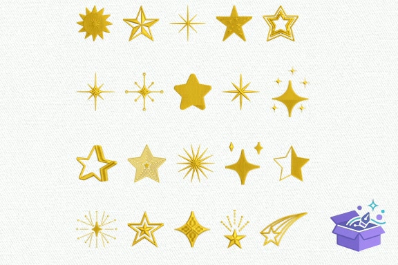 65 Stars Nakış Designs Embrodery - Makine Nakış Deseni (SVG, DXF, EPS, PNG) önizleme 2