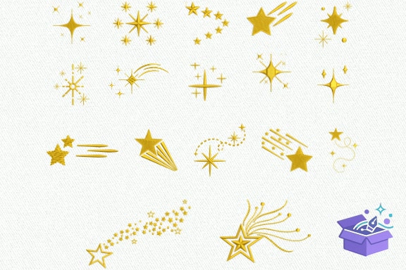65 Stars Nakış Designs Embrodery - Makine Nakış Deseni (SVG, DXF, EPS, PNG) önizleme 3