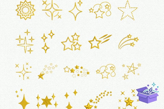 65 Stars Nakış Designs Embrodery - Makine Nakış Deseni (SVG, DXF, EPS, PNG) önizleme 4