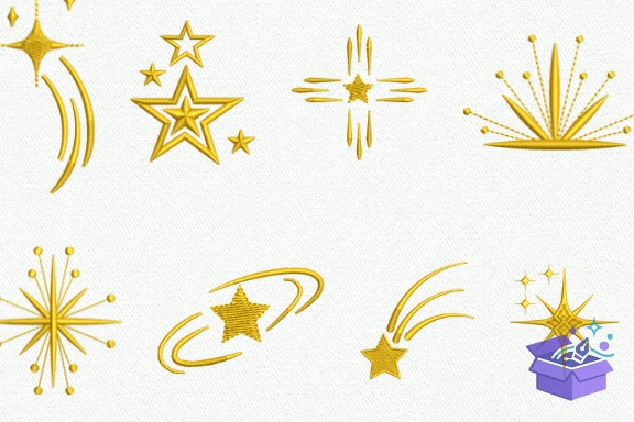 65 Stars Nakış Designs Embrodery - Makine Nakış Deseni (SVG, DXF, EPS, PNG) önizleme 5