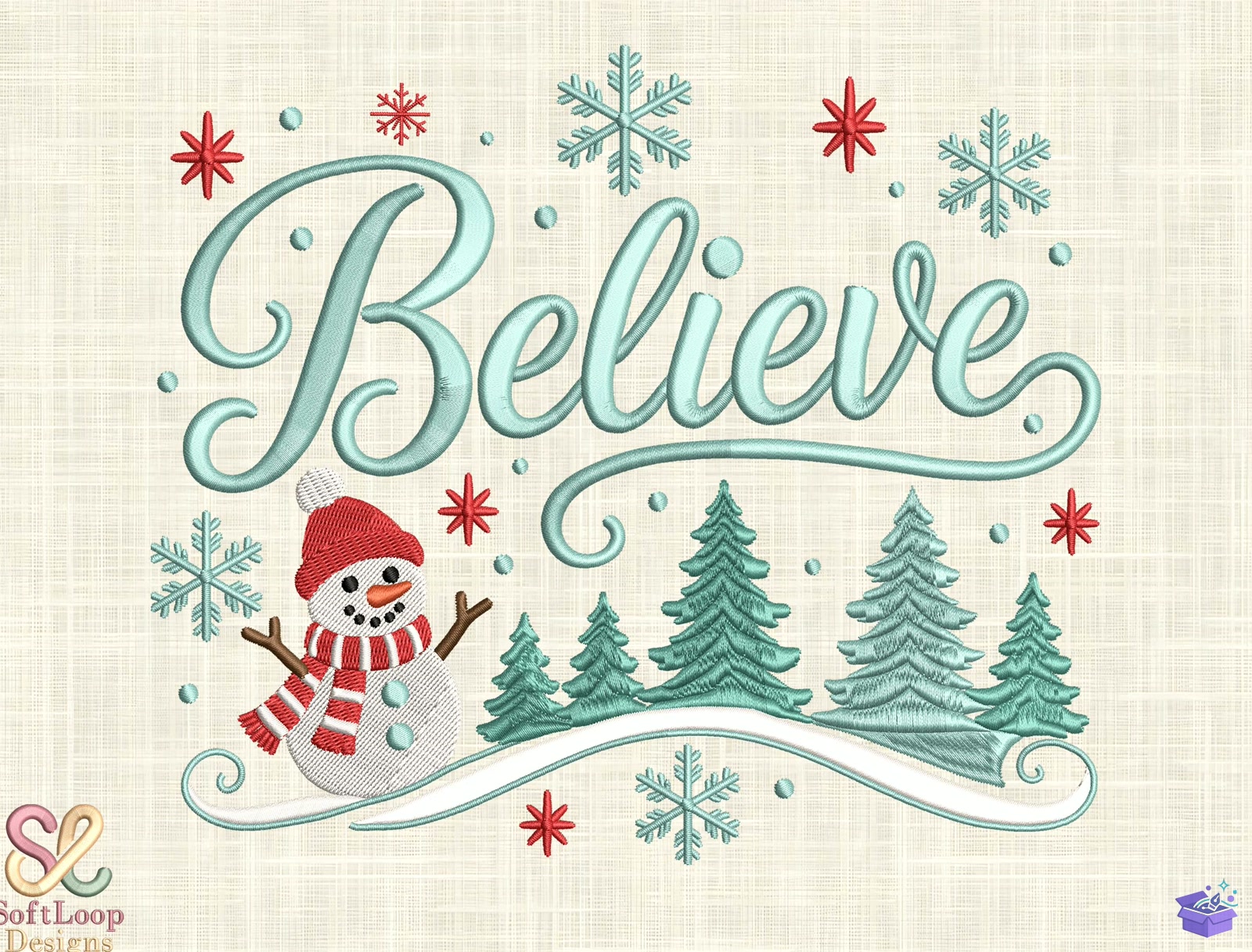 Believe Yılbaşı Nakış Design - Makine Nakış Deseni (SVG, DXF, EPS, PNG) önizleme 4