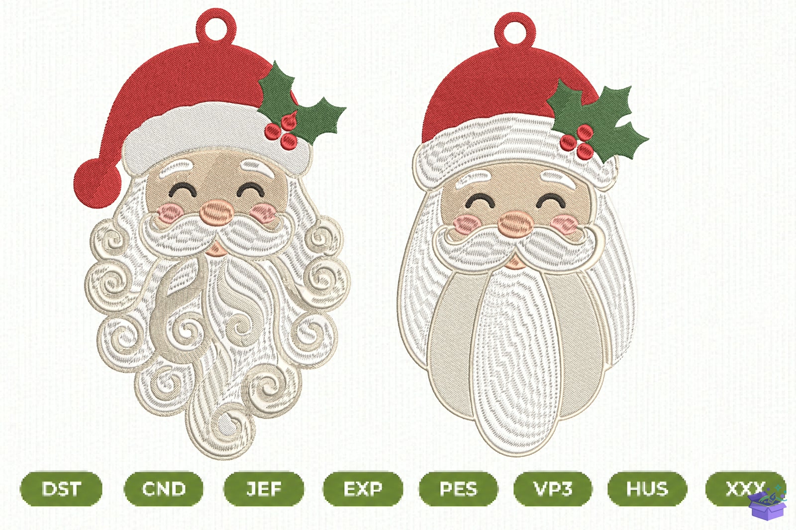 Santa Gnome Yılbaşı Ağaç Süsü - Makine Nakış Deseni (SVG, DXF, EPS, PNG) önizleme 2