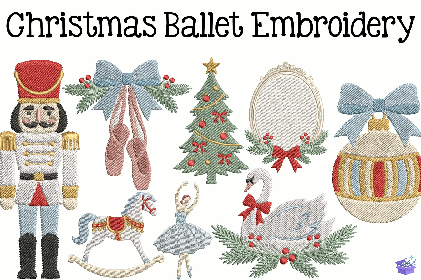 Yılbaşı Ballet Nakış - Makine Nakış Deseni (SVG, DXF, EPS, PNG) - Nakış Desenleri İndir (DXF, SVG, EPS)