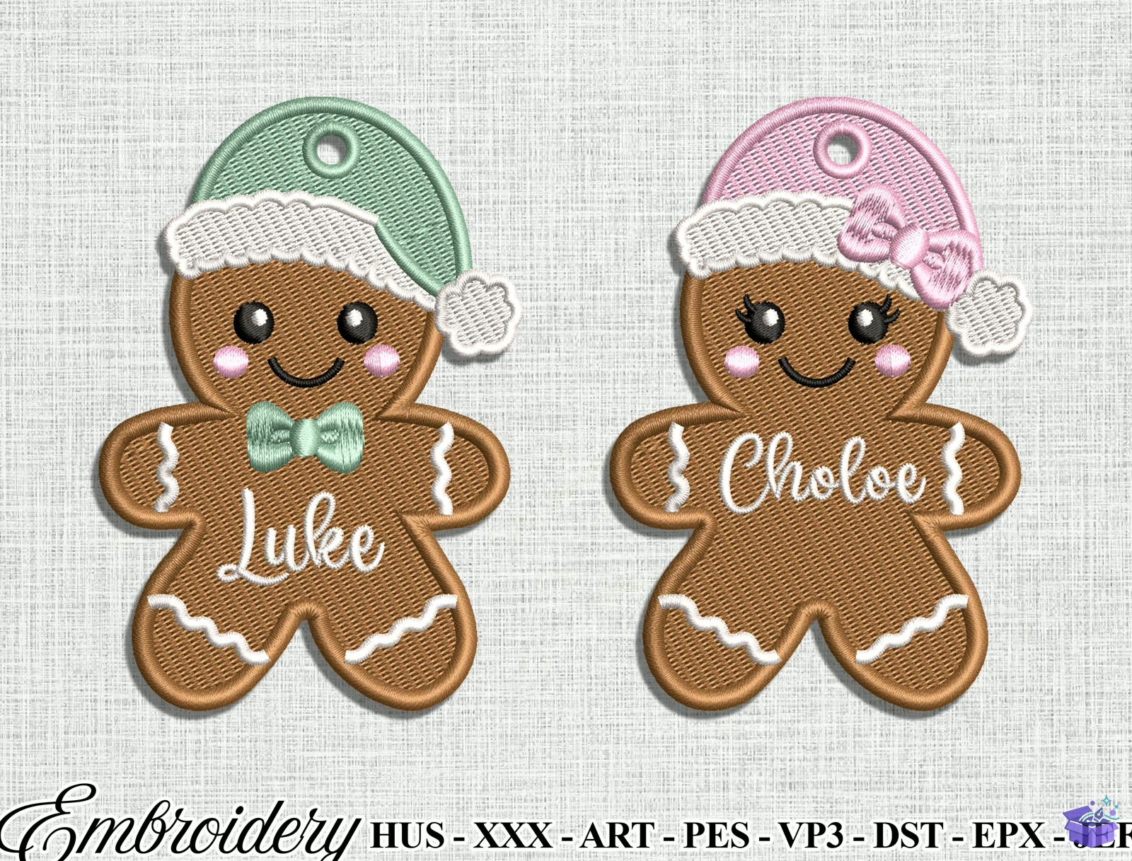 Xmas Gingerbread Süs Nakış - Makine Nakış Deseni (SVG, DXF, EPS, PNG) önizleme 2