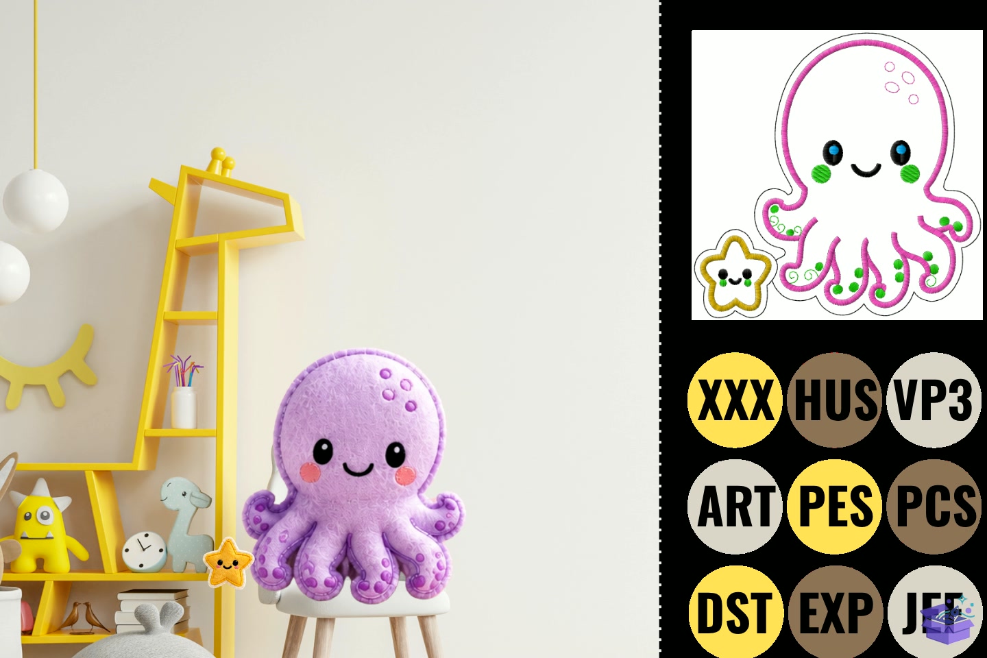 Cute Animal Applique Nakış - Makine Nakış Deseni (SVG, DXF, EPS, PNG) önizleme 6