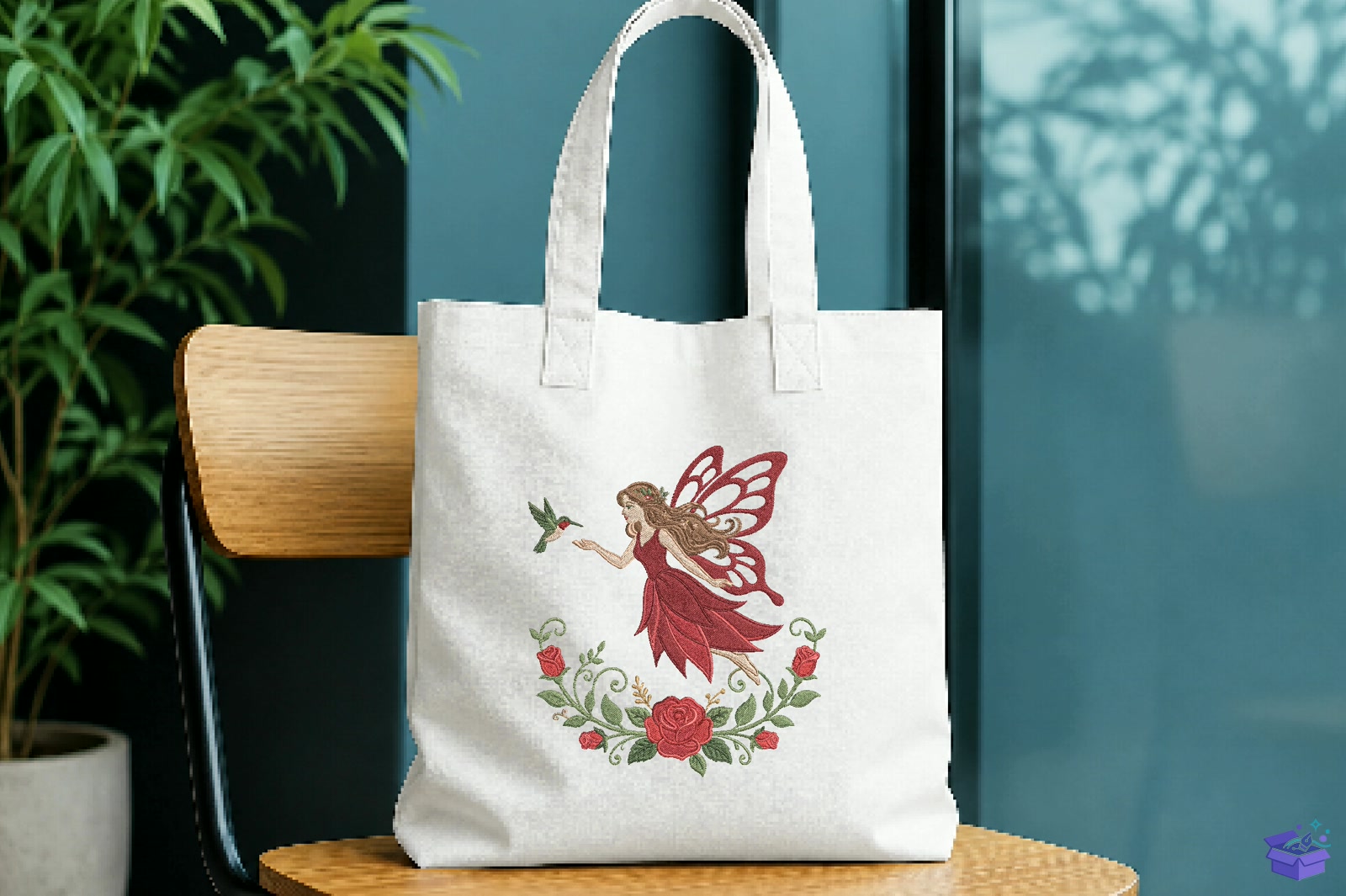 Fairy Rose Hummingbird Nakış - Makine Nakış Deseni (SVG, DXF, EPS, PNG) önizleme 3