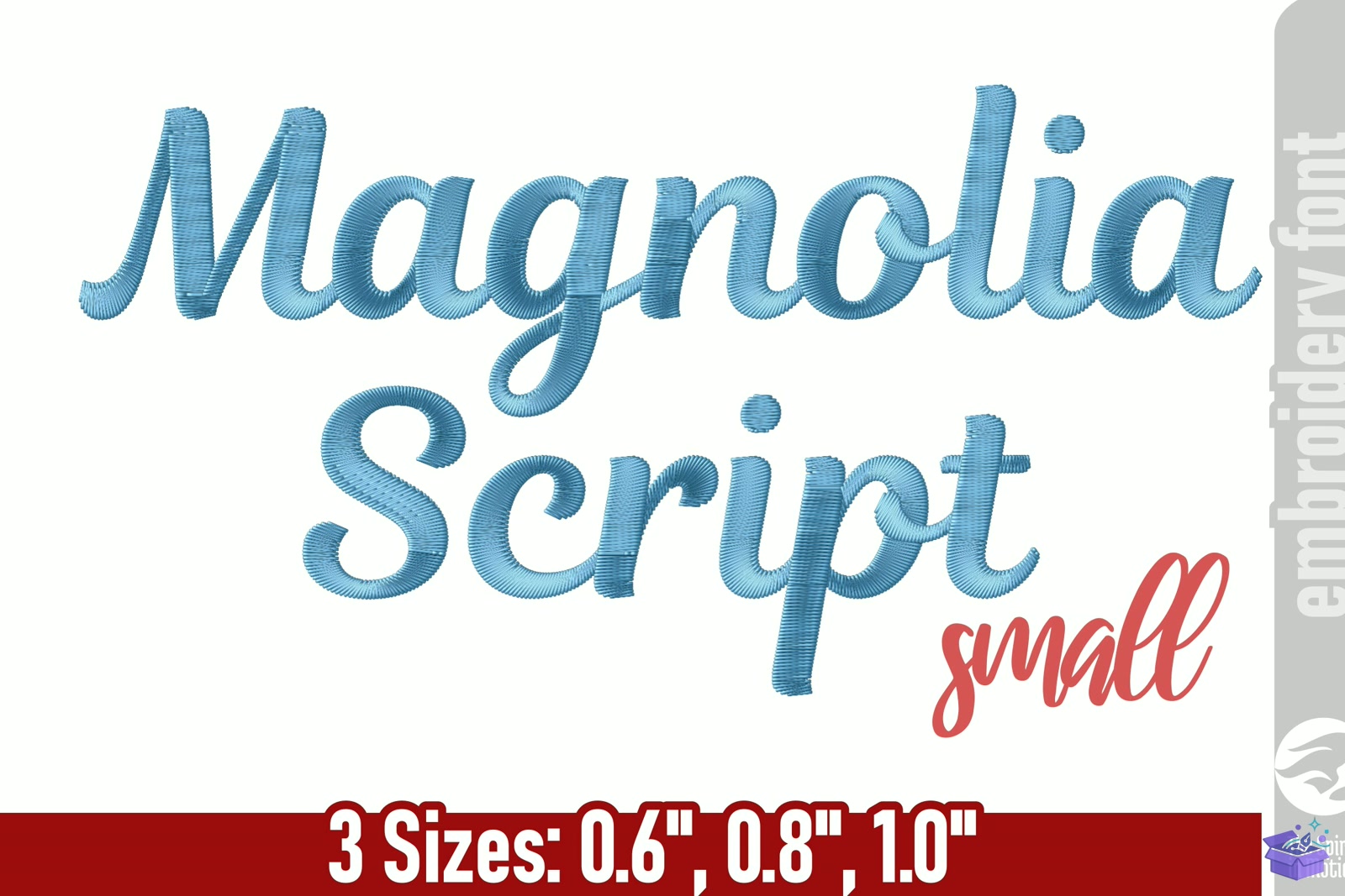 Magnolia Script Nakış Yazı Tipi Small - Makine Nakış Deseni (SVG, DXF, EPS, PNG) - Nakış Desenleri İndir (DXF, SVG, EPS)