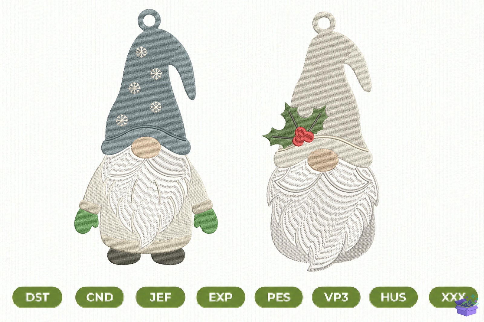 Yılbaşı Gnome Süs Design - Makine Nakış Deseni (SVG, DXF, EPS, PNG) önizleme 6