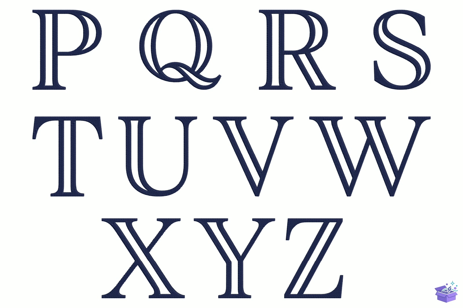 Elegant Monogram Alphabet Nakış - Makine Nakış Deseni (SVG, DXF, EPS, PNG) önizleme 3