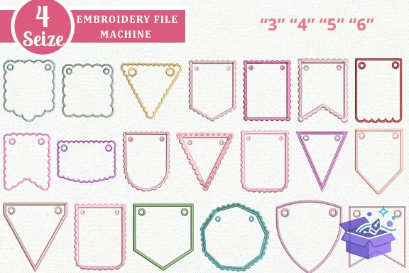 ITH Scallop Tag Nakış Baby Designs - Makine Nakış Deseni (SVG, DXF, EPS, PNG) - Nakış Desenleri İndir (DXF, SVG, EPS)