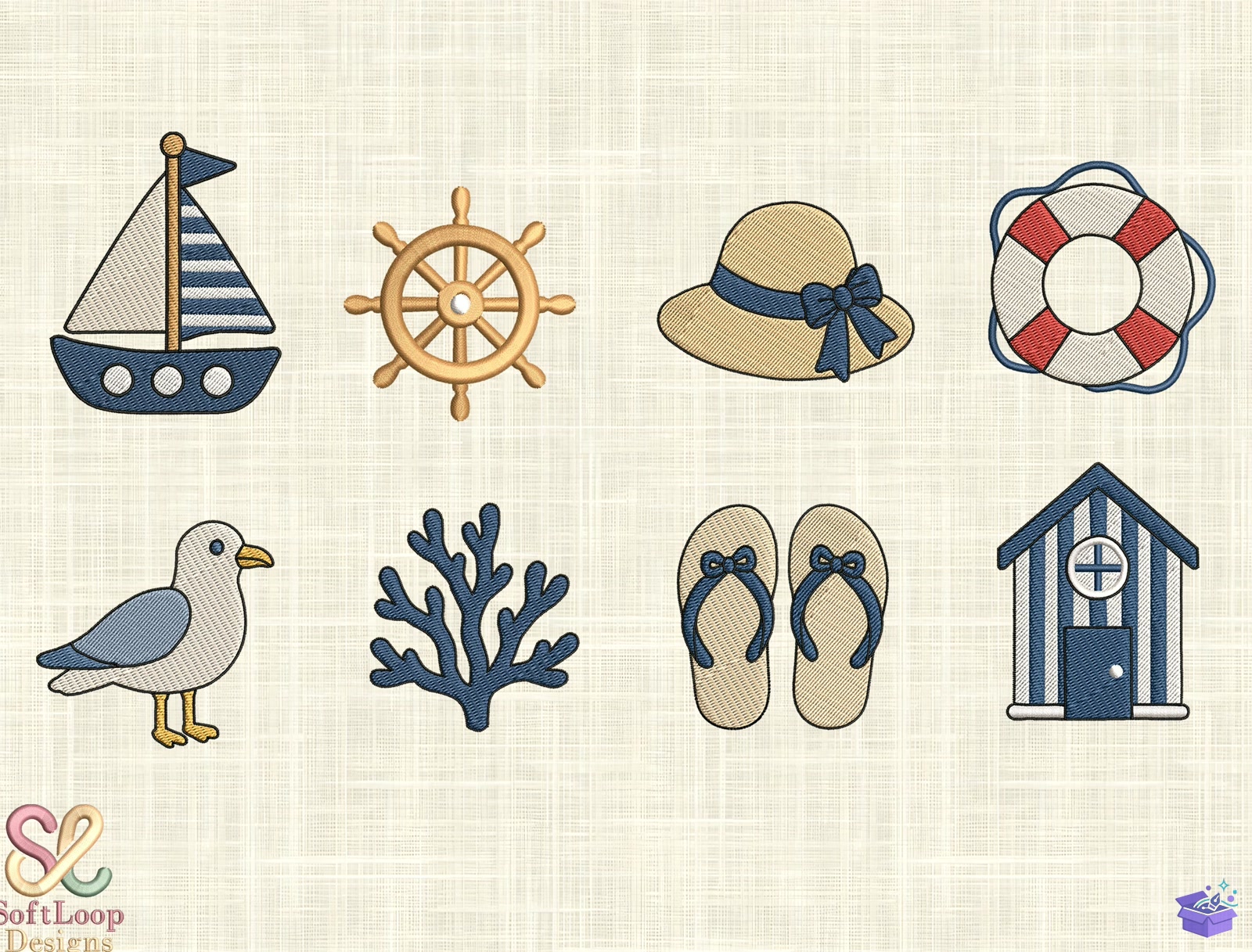 BEACH SUMMER Nakış Design - Makine Nakış Deseni (SVG, DXF, EPS, PNG) önizleme 3