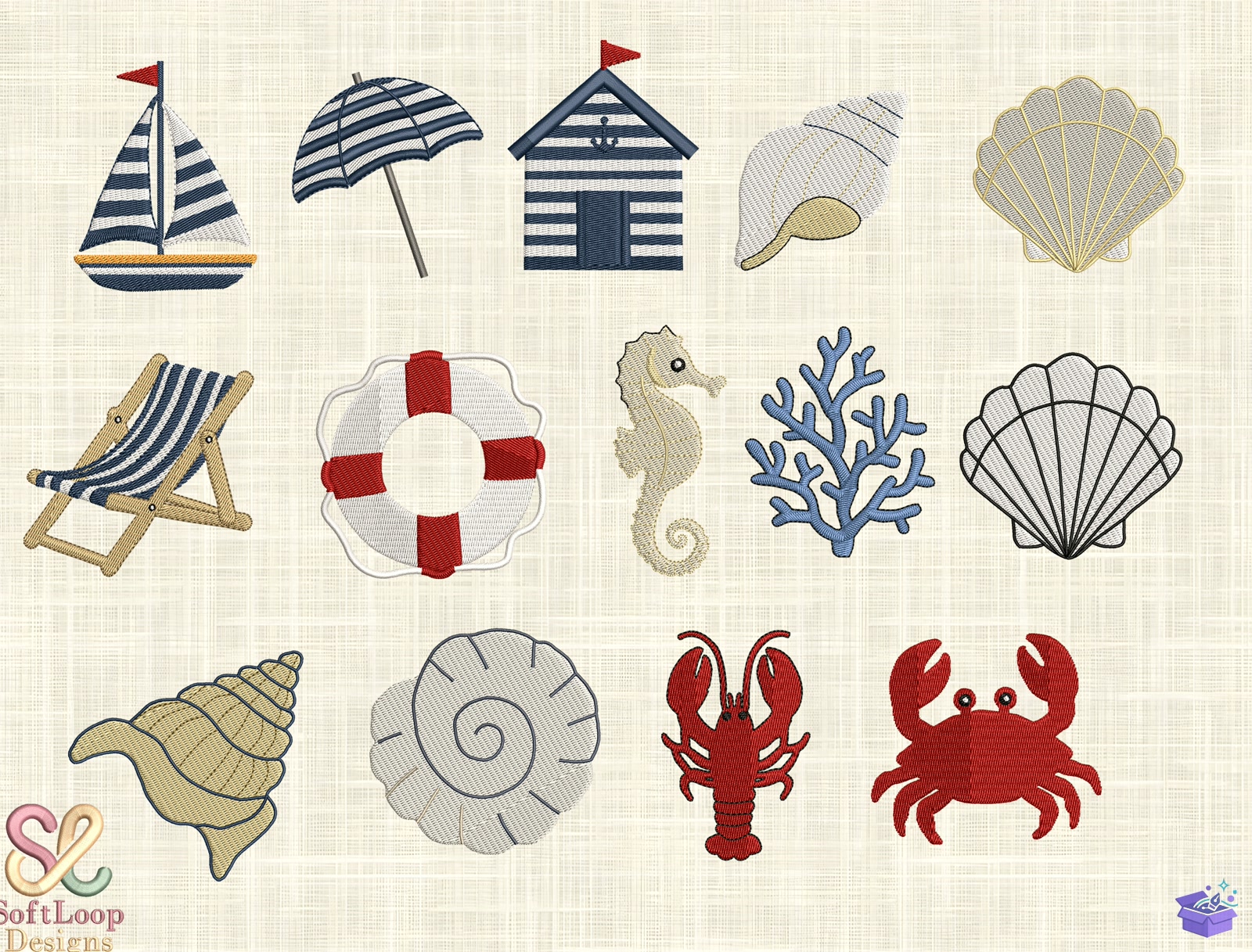 BEACH SUMMER Nakış Design - Makine Nakış Deseni (SVG, DXF, EPS, PNG) önizleme 5