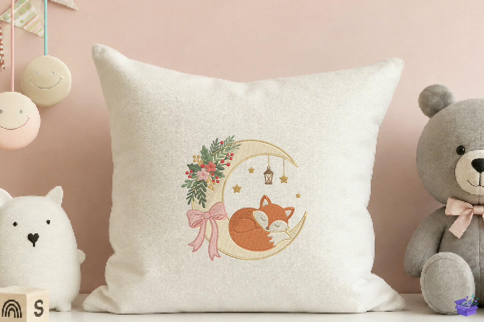 Yılbaşı Fox Moon Nakış Design - Makine Nakış Deseni (SVG, DXF, EPS, PNG) önizleme 5