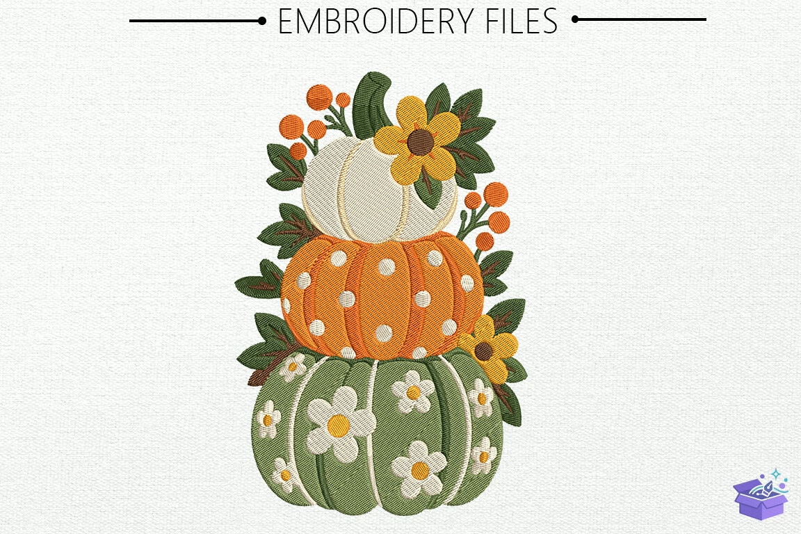Autumn Pumpkin Nakış File - Makine Nakış Deseni (SVG, DXF, EPS, PNG) - Nakış Desenleri İndir (DXF, SVG, EPS)
