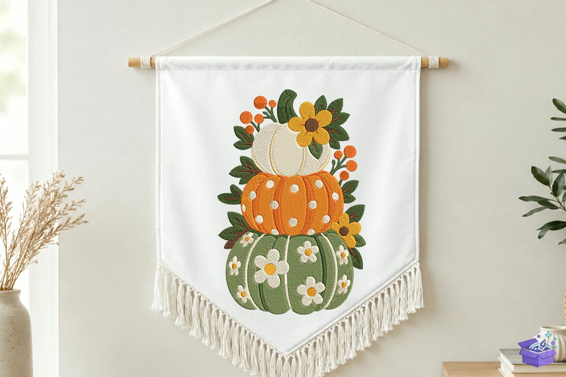 Autumn Pumpkin Nakış File - Makine Nakış Deseni (SVG, DXF, EPS, PNG) önizleme 3