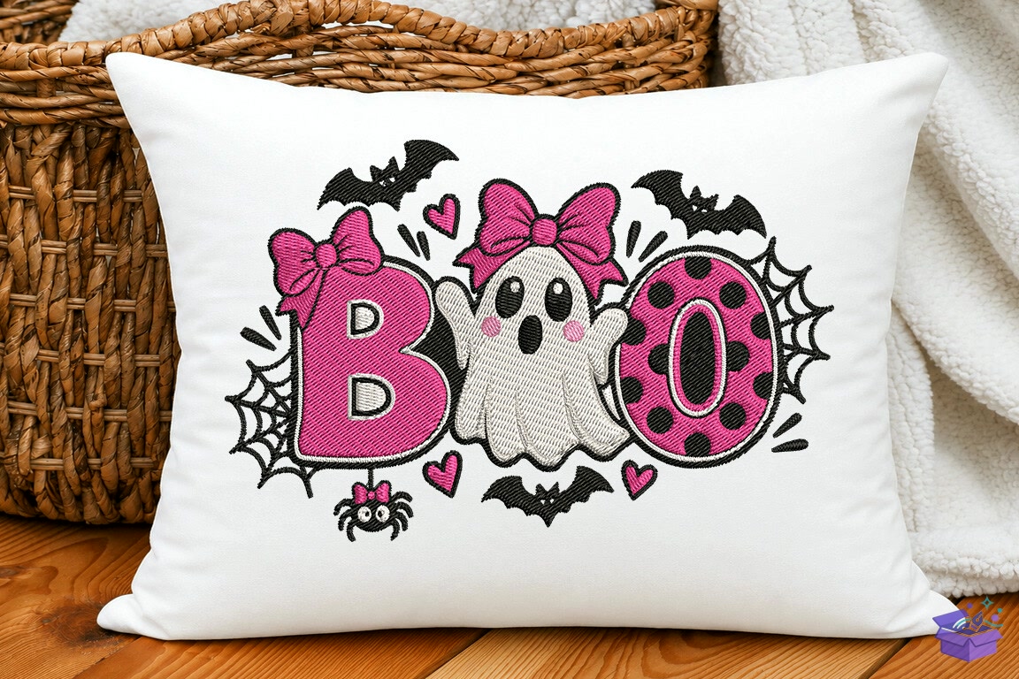 Cute Boo Machine Nakış Desen - Makine Nakış Deseni (SVG, DXF, EPS, PNG) önizleme 2