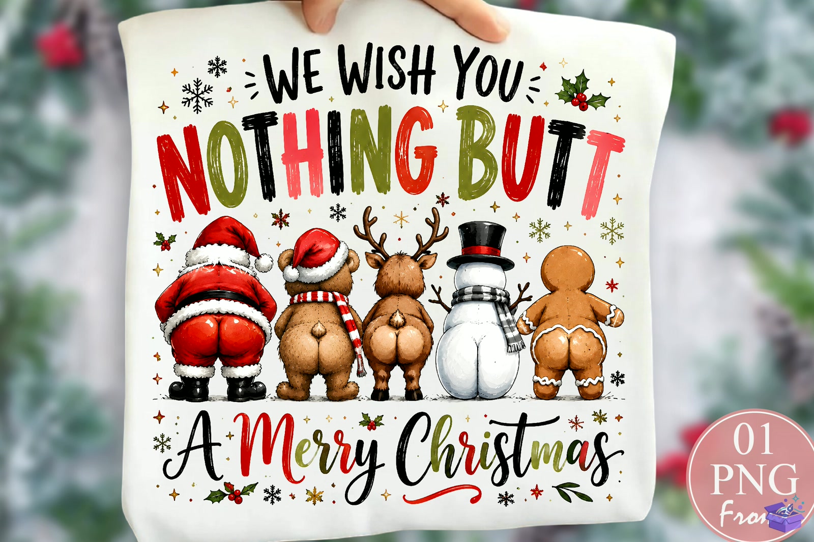 Nothing Butt a Merry Yılbaşı PNG - DTF & Süblimasyon Baskı Tasarımı (SVG, DXF, EPS, PNG) - Süblimasyon İndir (DXF, SVG, EPS)