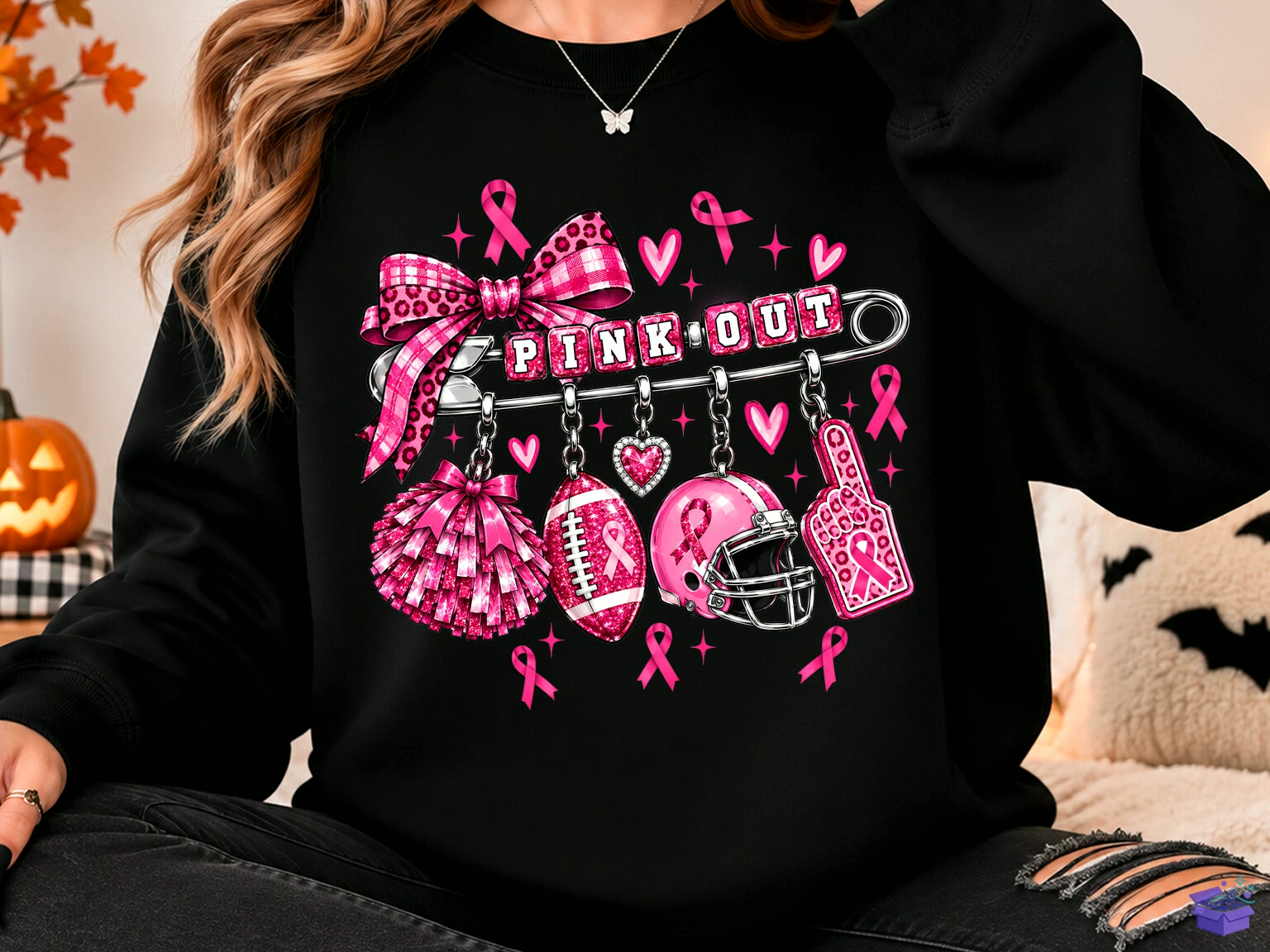 Pink Out Breast Cancer Awareness PNG - DTF & Süblimasyon Baskı Tasarımı (SVG, DXF, EPS, PNG) - detaylı önizleme 2