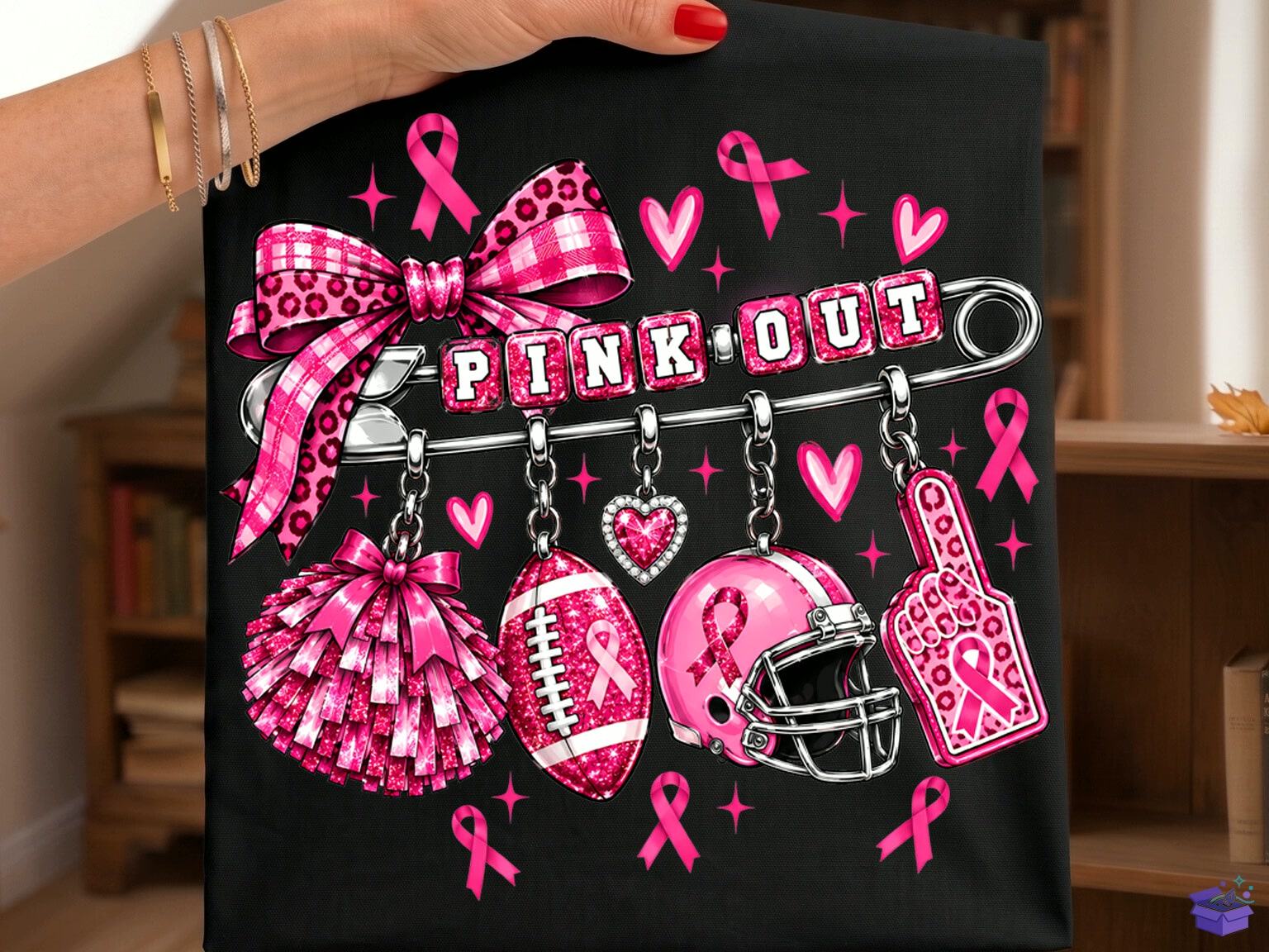Pink Out Breast Cancer Awareness PNG - DTF & Süblimasyon Baskı Tasarımı (SVG, DXF, EPS, PNG) - detaylı önizleme 3