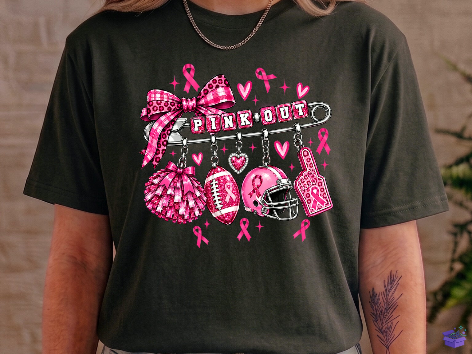 Pink Out Breast Cancer Awareness PNG - DTF & Süblimasyon Baskı Tasarımı (SVG, DXF, EPS, PNG) - detaylı önizleme 4