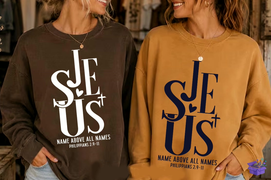 Jesus SVG Christian Name Above All Name - Makine Nakış Deseni (SVG, DXF, EPS, PNG) - detaylı önizleme 2