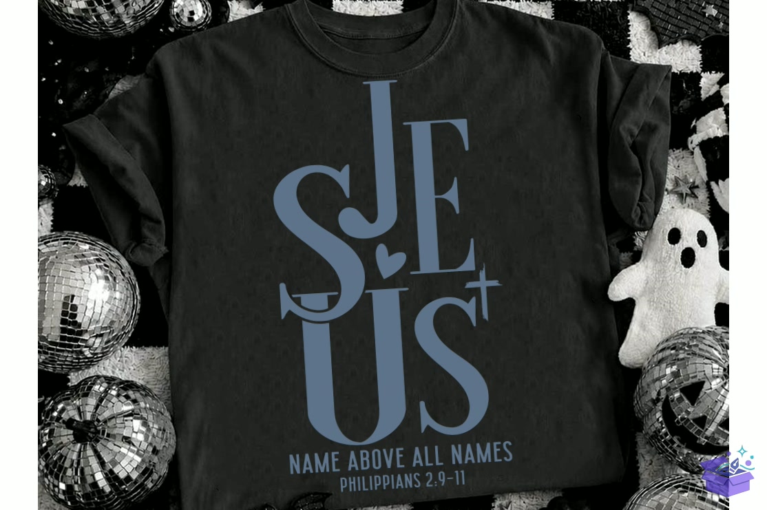 Jesus SVG Christian Name Above All Name - Makine Nakış Deseni (SVG, DXF, EPS, PNG) - detaylı önizleme 3