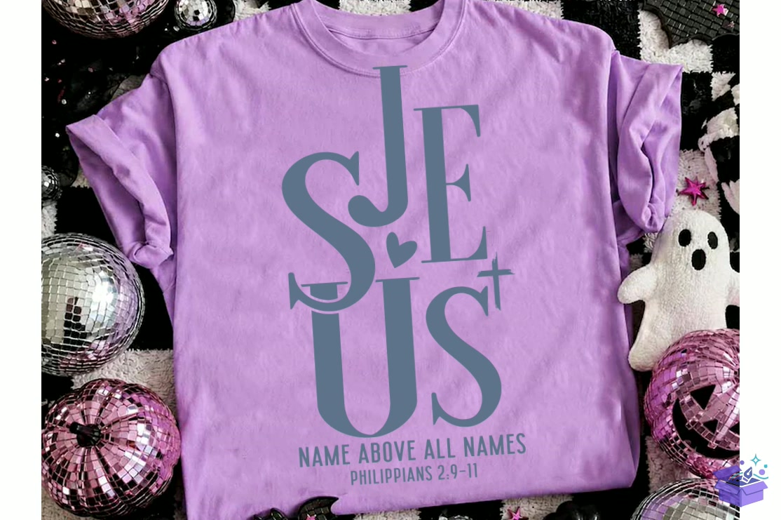 Jesus SVG Christian Name Above All Name - Makine Nakış Deseni (SVG, DXF, EPS, PNG) - detaylı önizleme 5