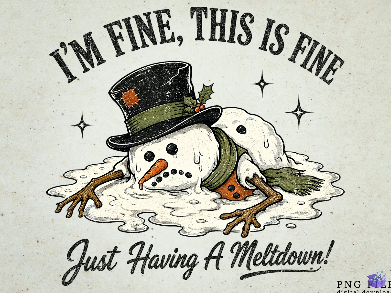Funny Yılbaşı Snowman Süblimasyon Baskı - DTF & Süblimasyon Baskı Tasarımı (SVG, DXF, EPS, PNG) - DTF Baskı Tasarımları İndir (DXF, SVG, EPS)