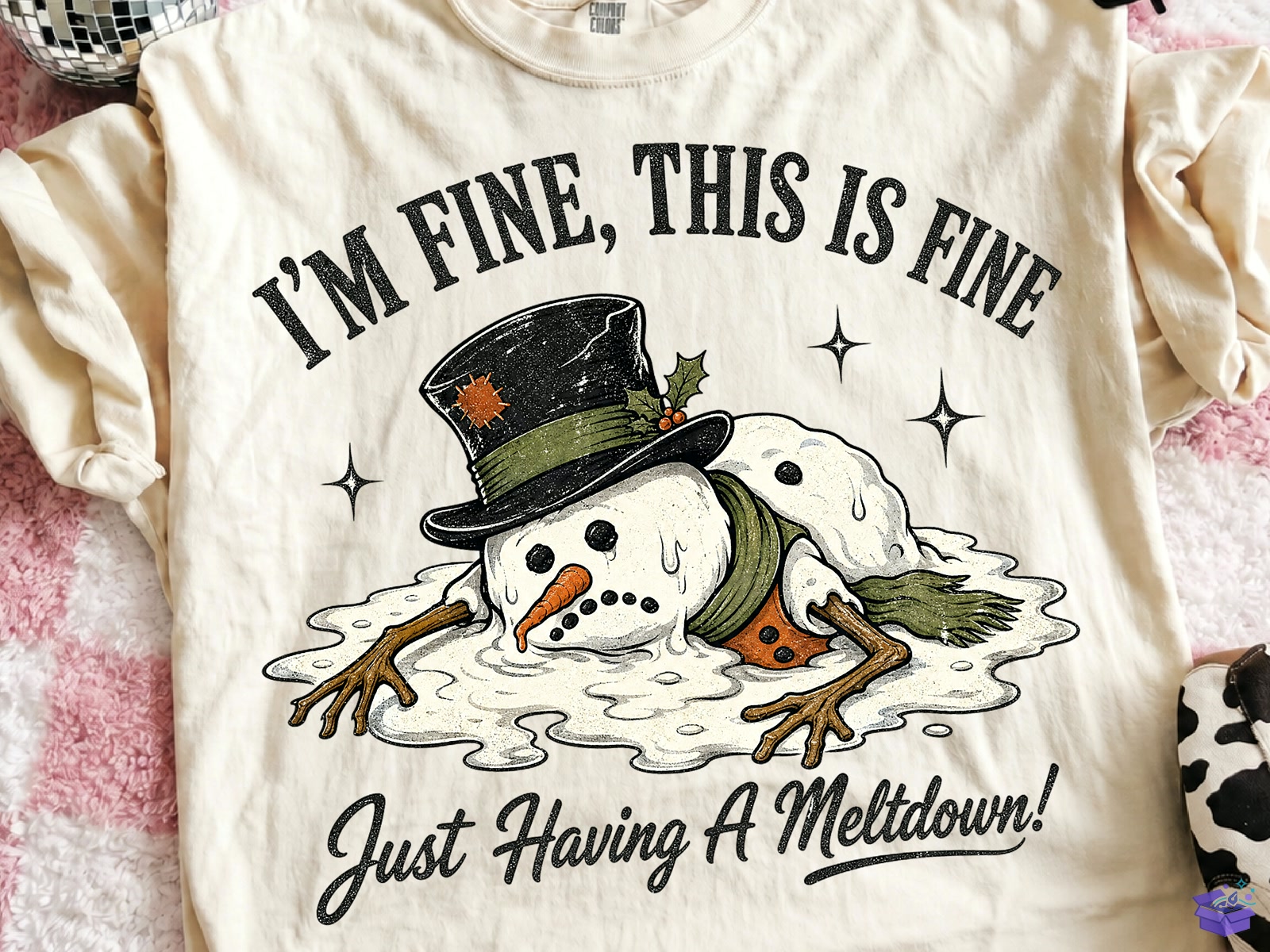 Funny Yılbaşı Snowman Süblimasyon Baskı - DTF & Süblimasyon Baskı Tasarımı (SVG, DXF, EPS, PNG) - detaylı önizleme 2