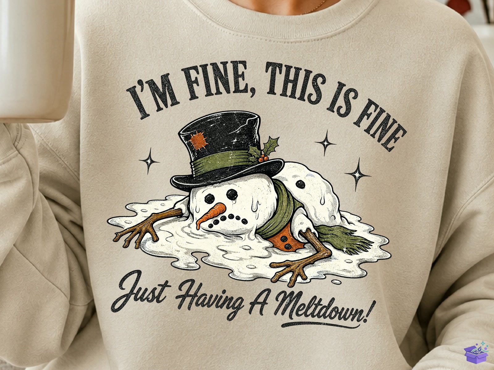 Funny Yılbaşı Snowman Süblimasyon Baskı - DTF & Süblimasyon Baskı Tasarımı (SVG, DXF, EPS, PNG) - detaylı önizleme 3