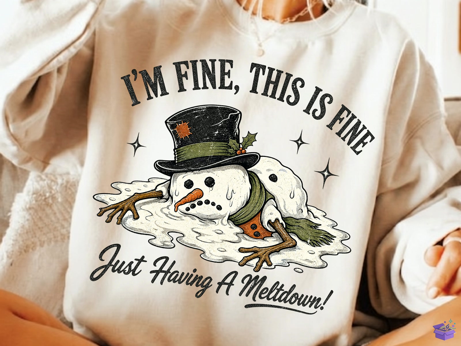 Funny Yılbaşı Snowman Süblimasyon Baskı - DTF & Süblimasyon Baskı Tasarımı (SVG, DXF, EPS, PNG) - detaylı önizleme 4