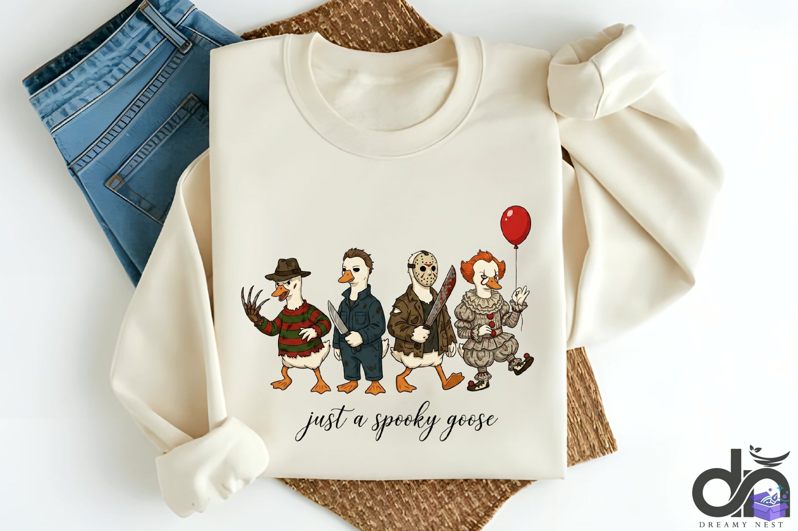 Spooky Goose Horror Cadılar Bayramı PNG Tee - DTF & Süblimasyon Baskı Tasarımı (SVG, DXF, EPS, PNG) - detaylı önizleme 2