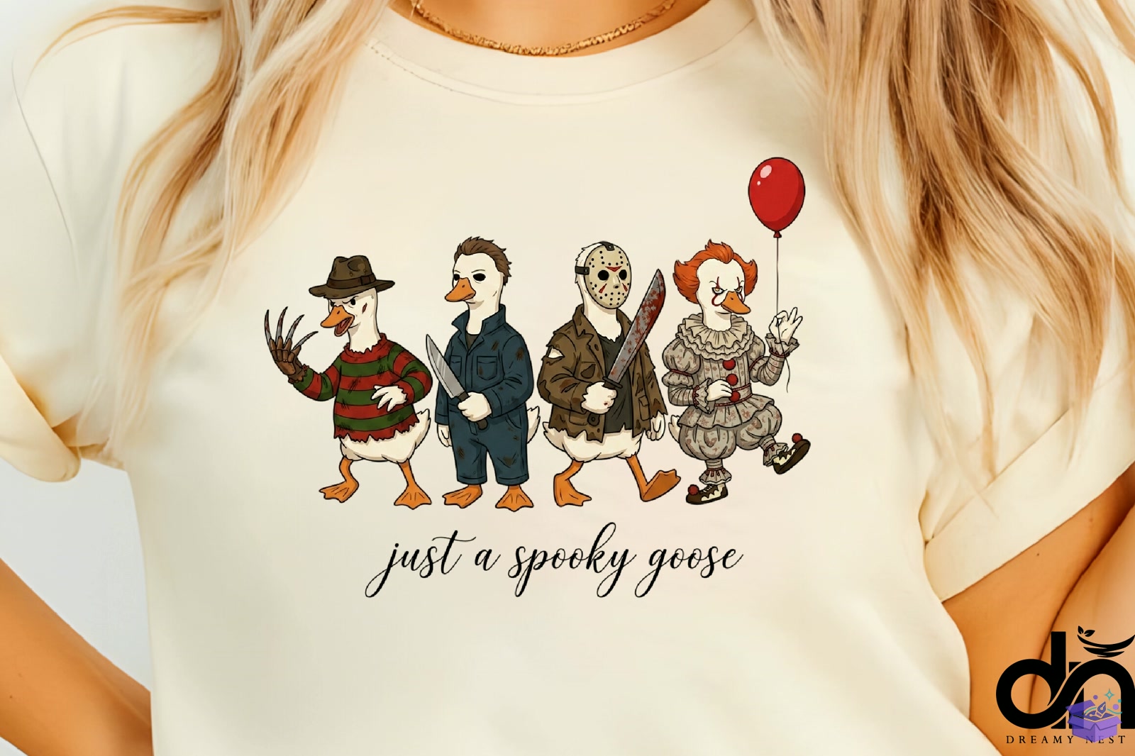Spooky Goose Horror Cadılar Bayramı PNG Tee - DTF & Süblimasyon Baskı Tasarımı (SVG, DXF, EPS, PNG) - detaylı önizleme 4